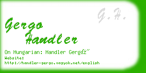gergo handler business card